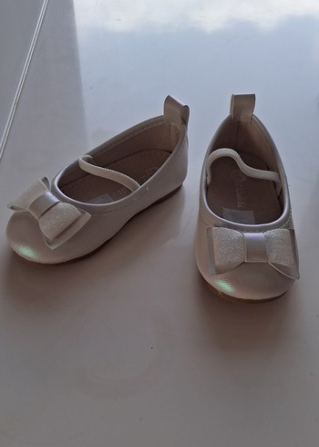 Kız Çocuk Beyaz Fiyonklu Bale Ayakkabısı - Görsel 4