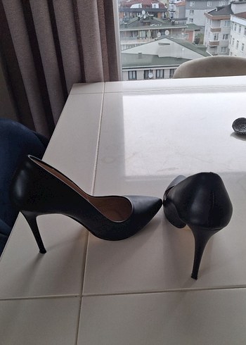 Kadın Siyah Topuklu Stiletto Tokalı Ayakkabı - Görsel 4