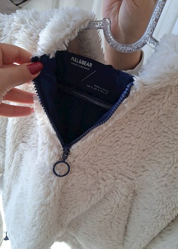 Gri Kapüşonlu Suni Kürk Detaylı Kadın Ceket - Görsel 2