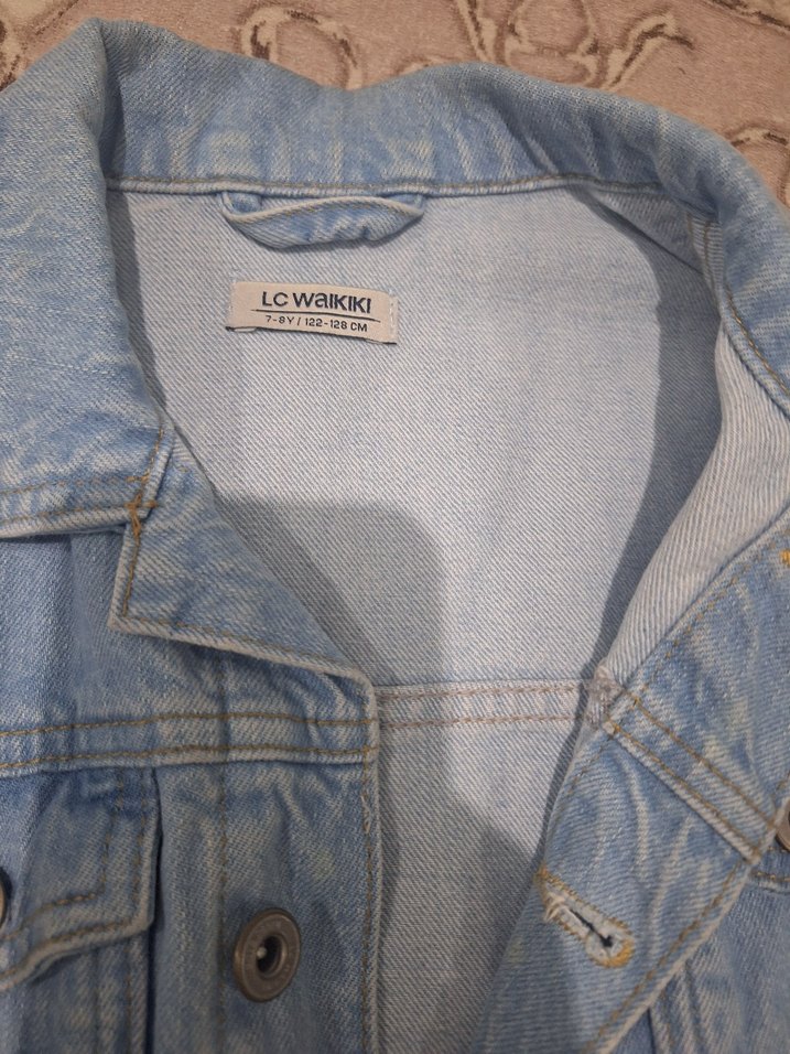 Mavi Düğmeli çocuk Kot Ceket - Görsel 2