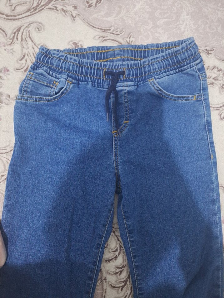 çocuk Mavi Rahat Kesim Denim Pantolon - Görsel 2