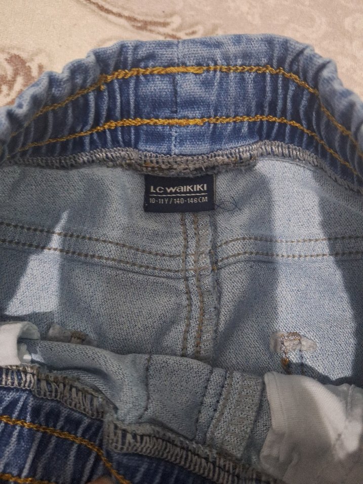 çocuk Mavi Rahat Kesim Denim Pantolon - Görsel 3