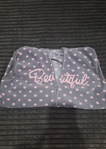 Kız Çocuk Kapüşonlu Fermuarlı Yelek - Görsel 2