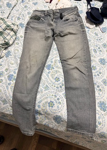 Gri Regular Fit Fermuarlı Denim Erkek Jean - Görsel 2