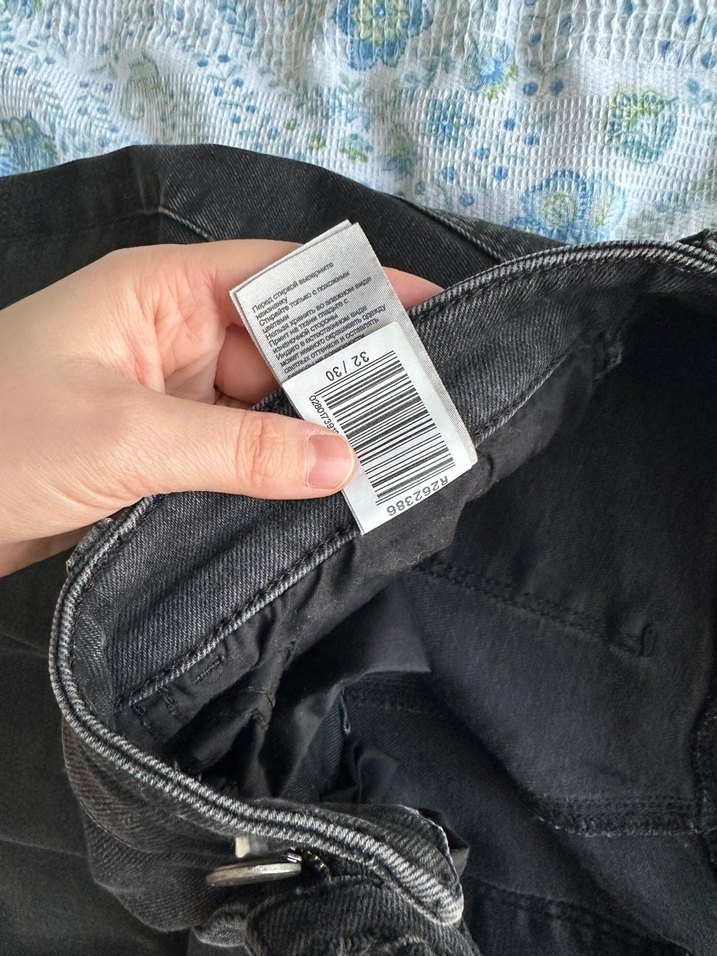 Gri Erkek Bol Kesim Denim Pantolon - Görsel 3