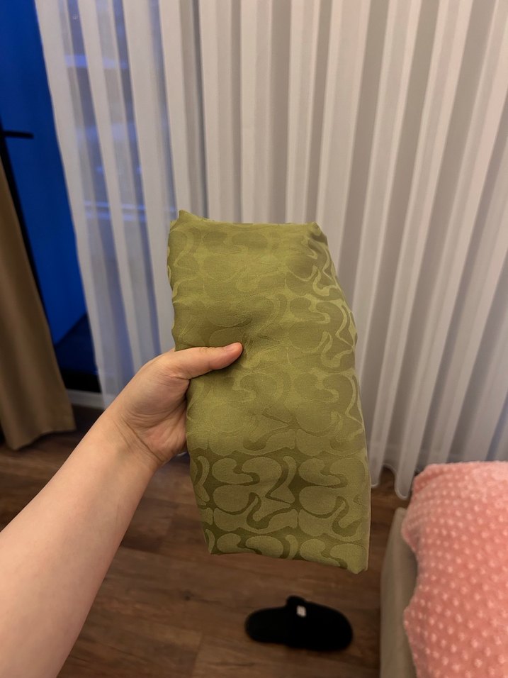 Parlak Haki Keten Kadın Şal - Görsel 3