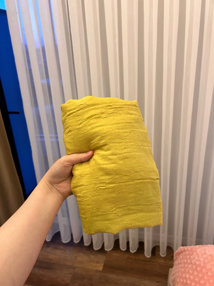 Parlak Haki Keten Kadın Şal - Görsel 4