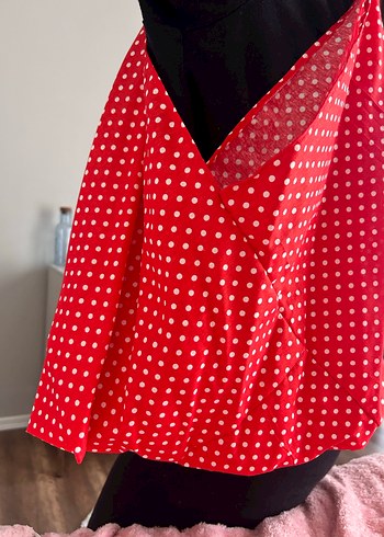 Kırmızı Puantiyeli Fırfırlı Çocuk Şapkası - Görsel 5