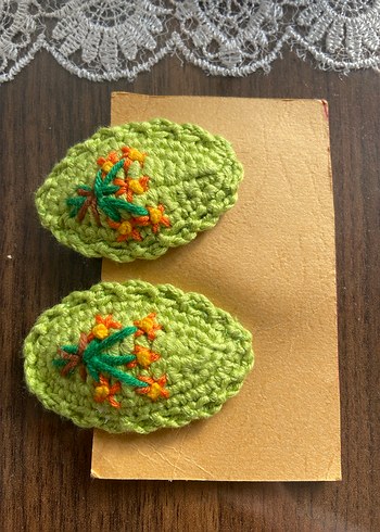 Renkli Örgü Çocuk Toka El Yapımı - Görsel 8