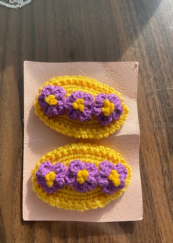 Renkli Örgü Çocuk Toka El Yapımı - Görsel 4