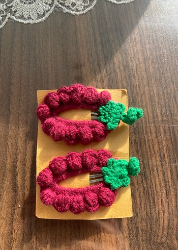 Renkli Örgü Çocuk Toka El Yapımı - Görsel 2