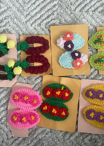 Renkli Örgü Çocuk Toka El Yapımı - Görsel 9