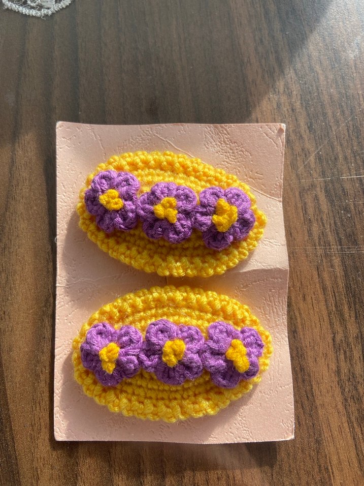 Renkli Örgü Çocuk Toka El Yapımı - Görsel 4