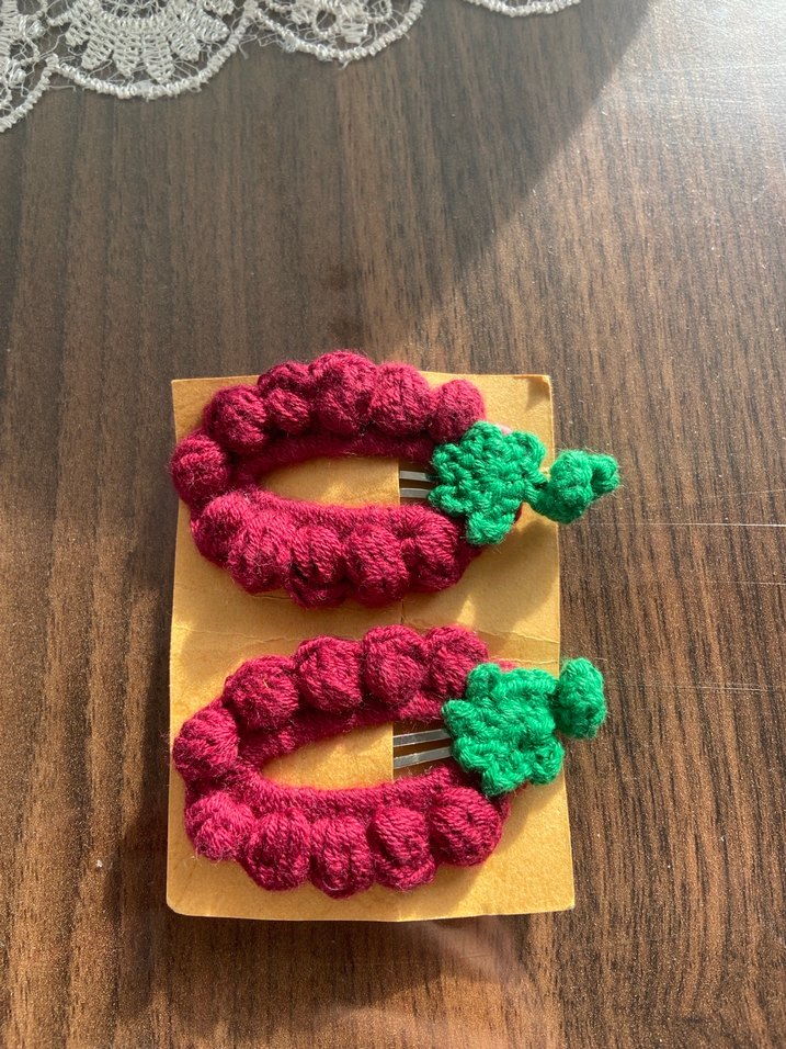 Renkli Örgü Çocuk Toka El Yapımı - Görsel 2