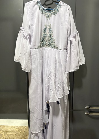 Nakışlı Uzun Bohem Kadın Elbise - Görsel 2