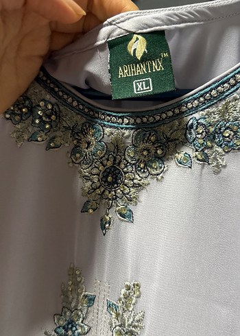 Nakışlı Uzun Bohem Kadın Elbise - Görsel 5