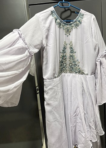 Nakışlı Uzun Bohem Kadın Elbise - Görsel 3