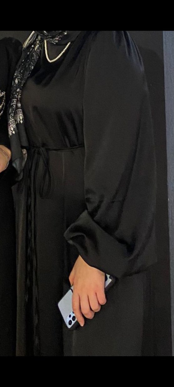 Uzun Kollu Siyah  Kadın Elbisesi - Görsel 2