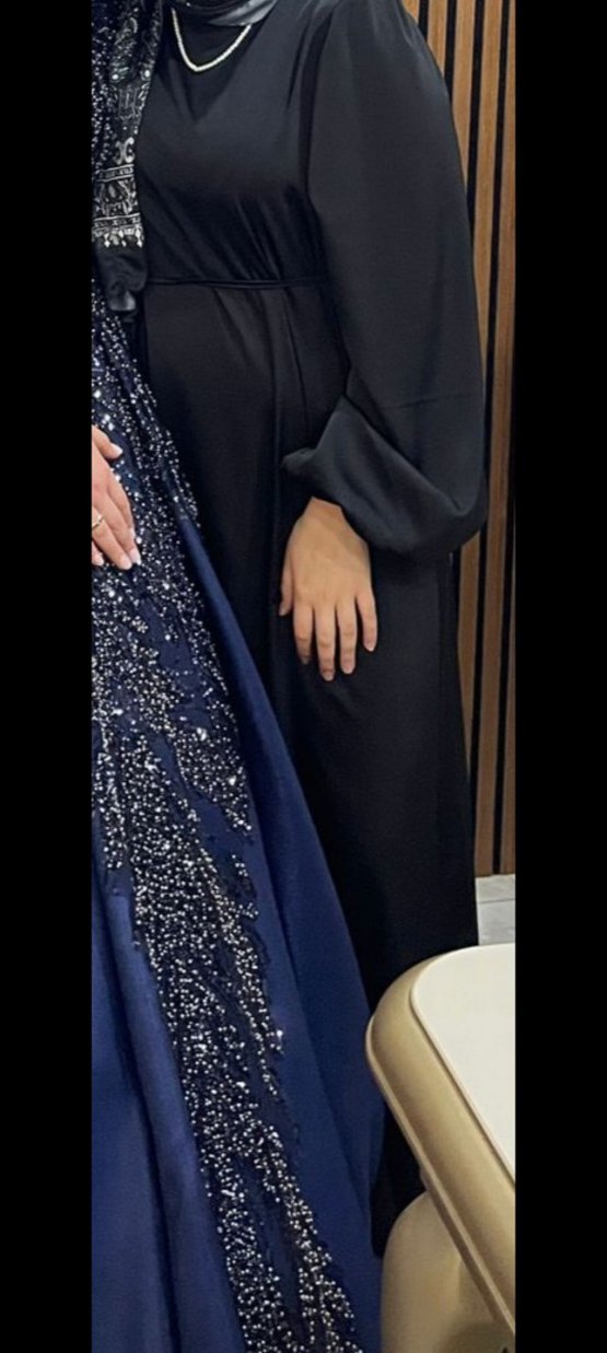 Uzun Kollu Siyah  Kadın Elbisesi - Görsel 4