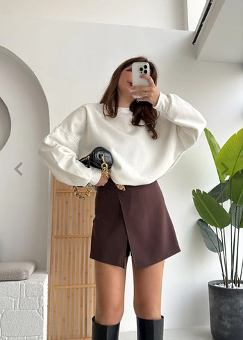 beyaz taşlı sweatshirt - Görsel 2