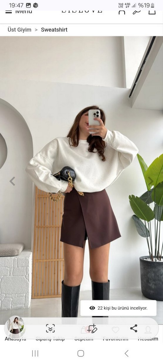 beyaz taşlı sweatshirt - Görsel 2