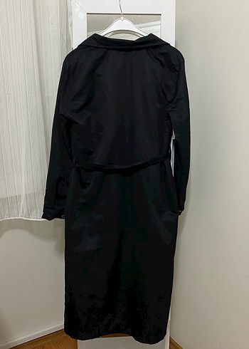 Siyah Uzun Kadın Trençkot - Görsel 2