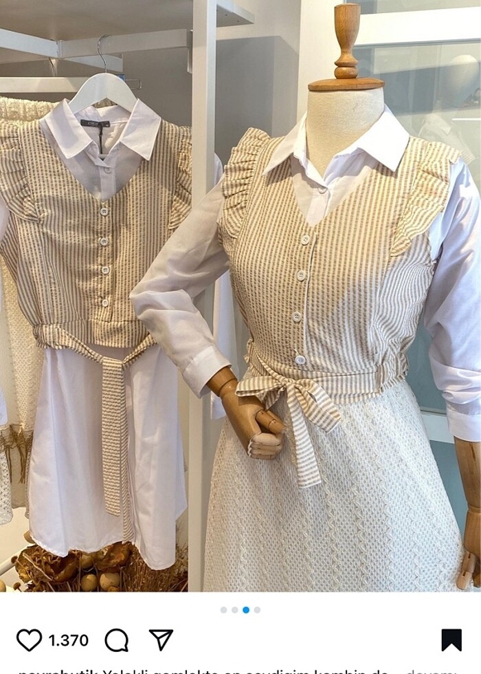 Sıfır kol çizgili gömlek içindeki beyaz gömlek dahil değildir, - Görsel 2