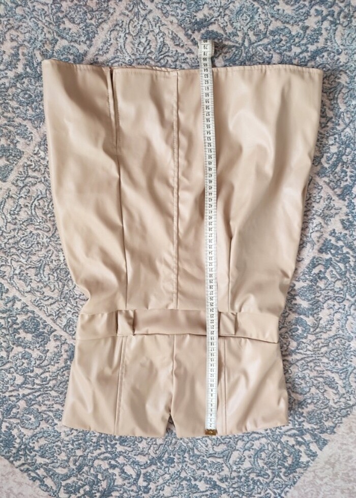 Mini deri elbise - Görsel 3