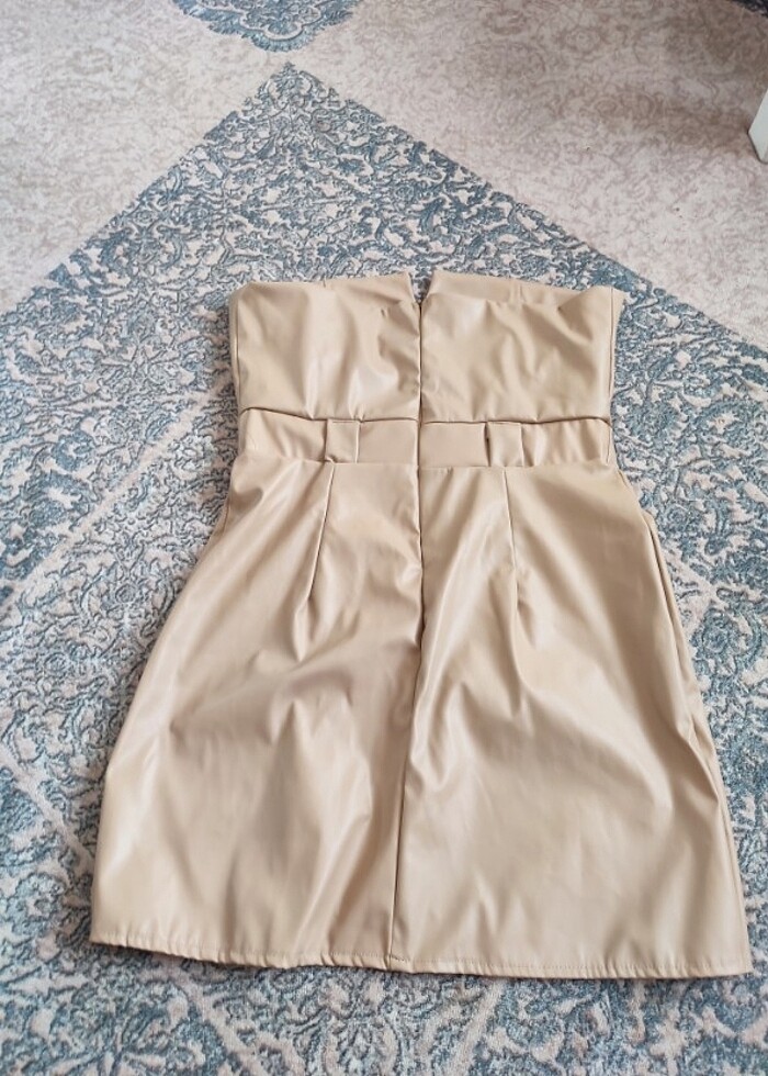 Mini deri elbise - Görsel 2