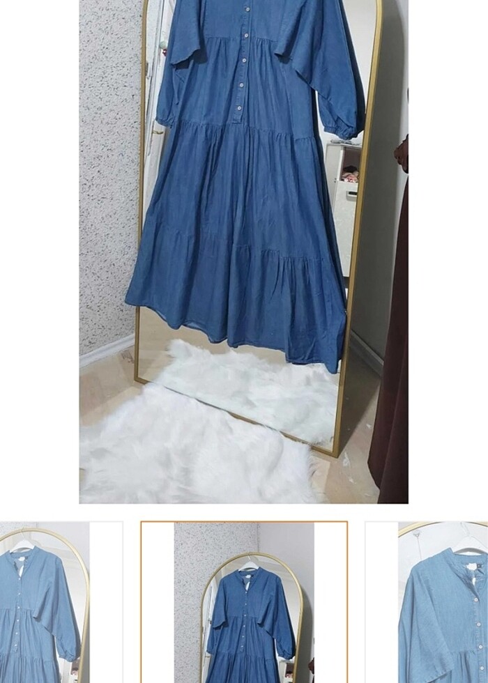 Harika salaş viskon model,tensel kot elbise - Görsel 2