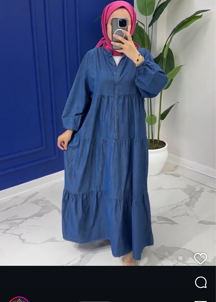 Harika salaş viskon model,tensel kot elbise - Görsel 5