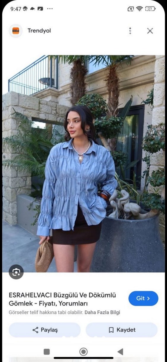 Mavi likralı  gömlek - Görsel 2