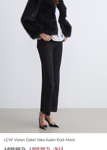 LCW Vision Kadın Kürk Mont Ceket Yaka - Görsel 2