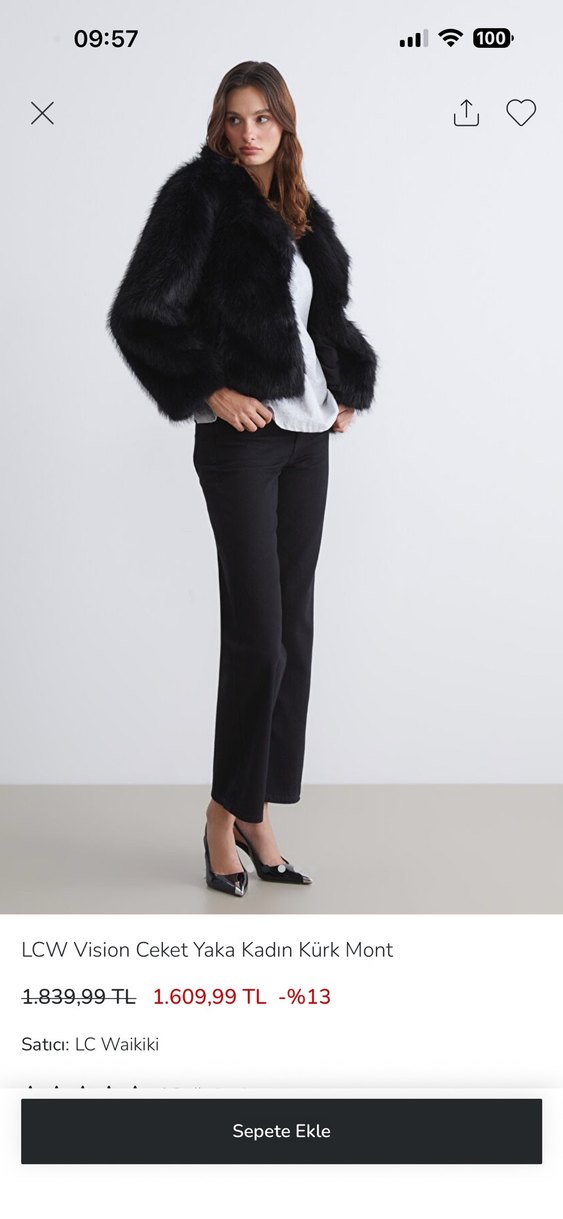 LCW Vision Kadın Kürk Mont Ceket Yaka - Görsel 2