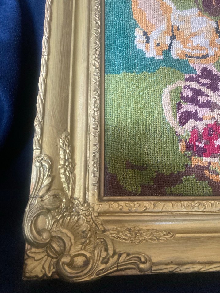 Goblen Altın Renkli Çerçevede Kadın Figürlü tablo - Görsel 5