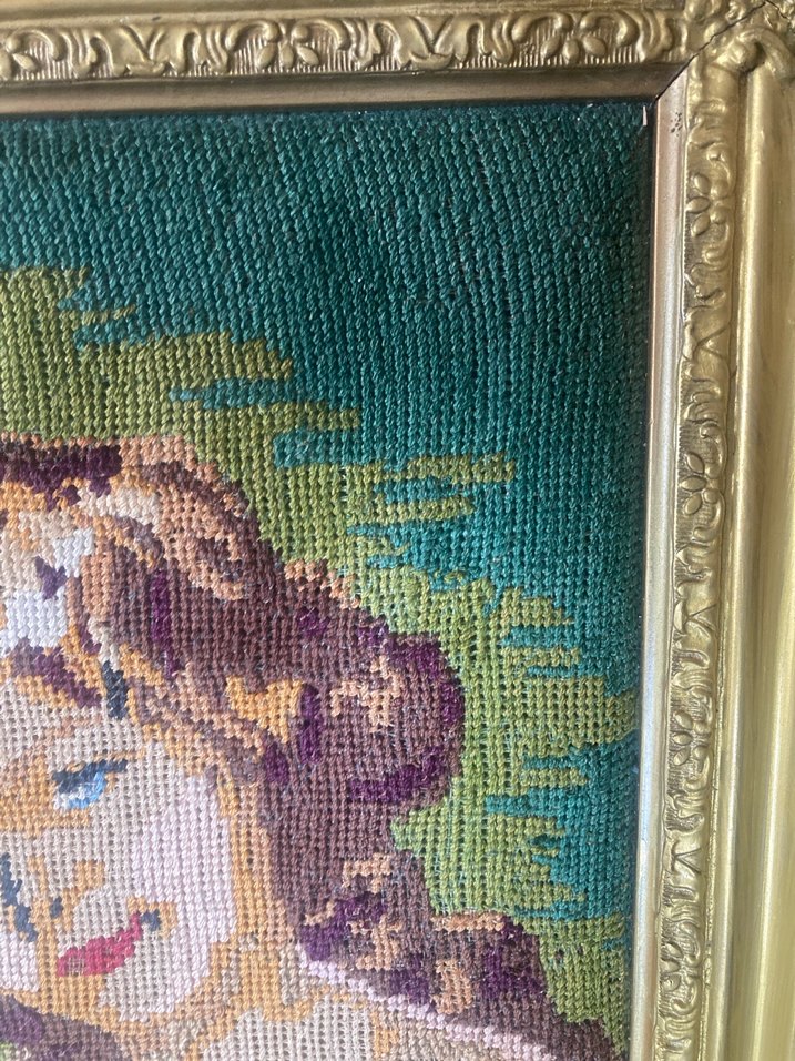 Goblen Altın Renkli Çerçevede Kadın Figürlü tablo - Görsel 3