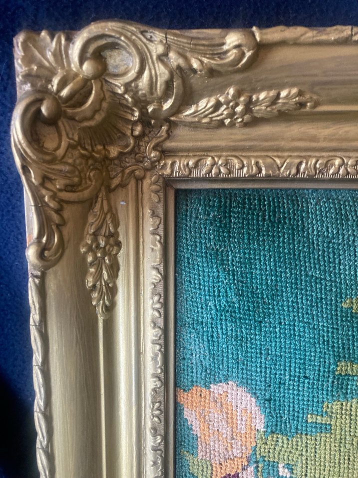 Goblen Altın Renkli Çerçevede Kadın Figürlü tablo - Görsel 4