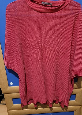 Kırmızı Triko Hamile Tişörtü - Görsel 4