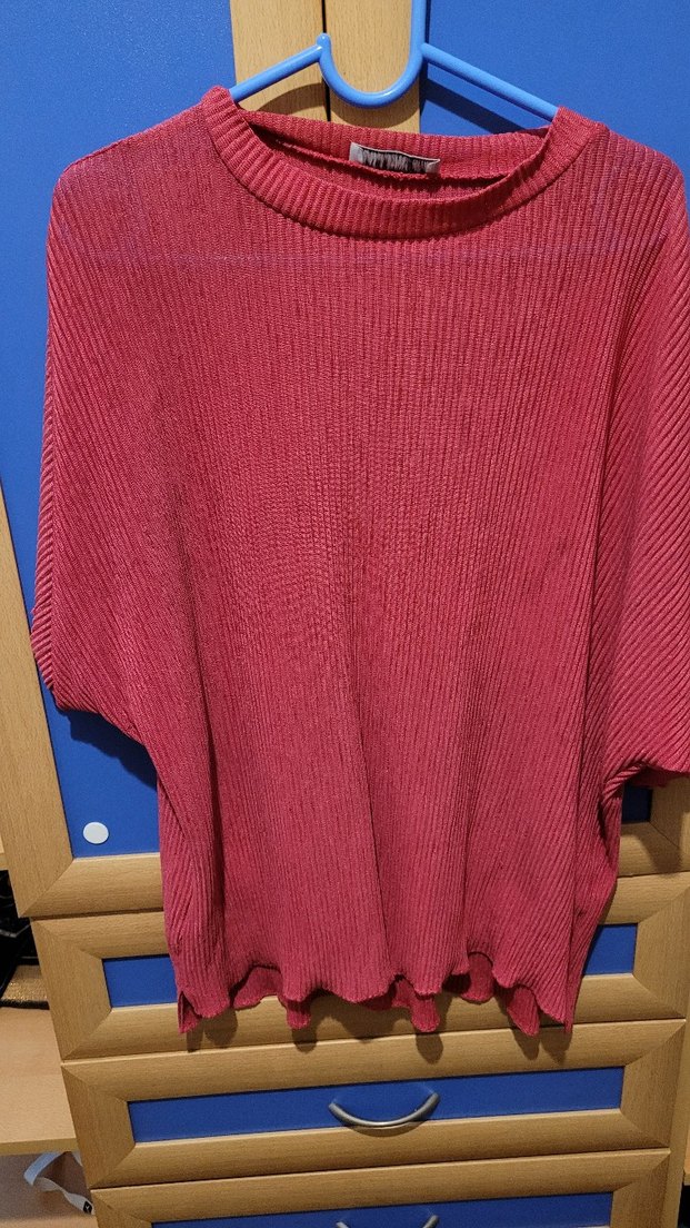 Kırmızı Triko Hamile Tişörtü - Görsel 4