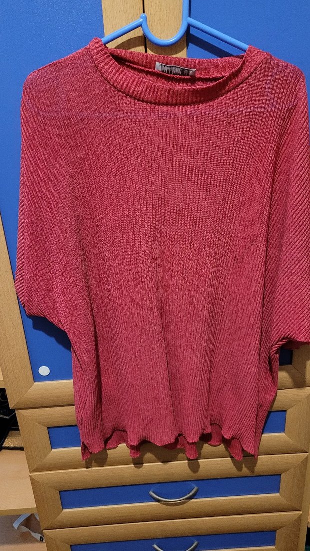 Kırmızı Triko Hamile Tişörtü - Görsel 3