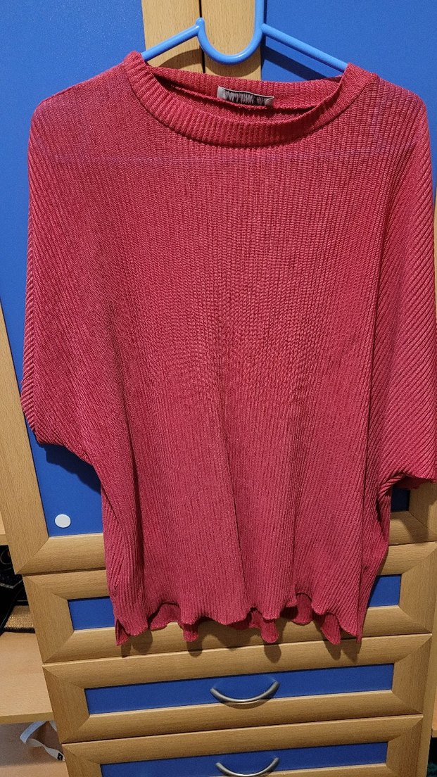 Kırmızı Triko Hamile Tişörtü - Görsel 2