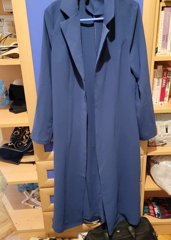 Kadın Mavi Uzun Kollu Ofis Kabanı - Görsel 2