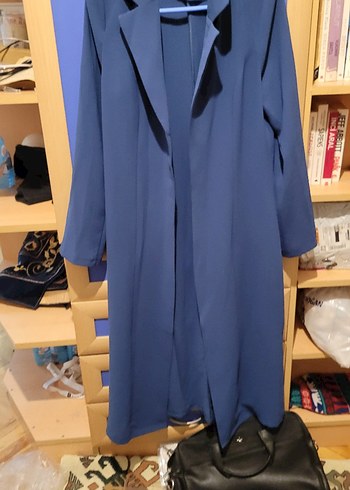 Kadın Mavi Uzun Kollu Ofis Kabanı - Görsel 3