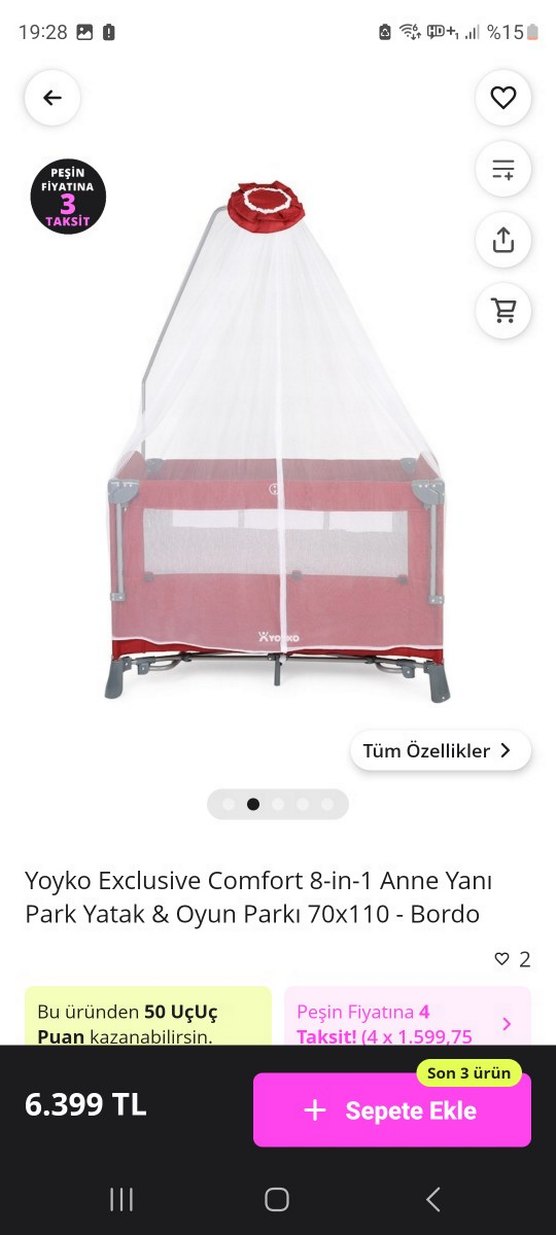 Yoyko Exclusive Comfort 8-in-1 Park Yatak 70x110 - Görsel 2