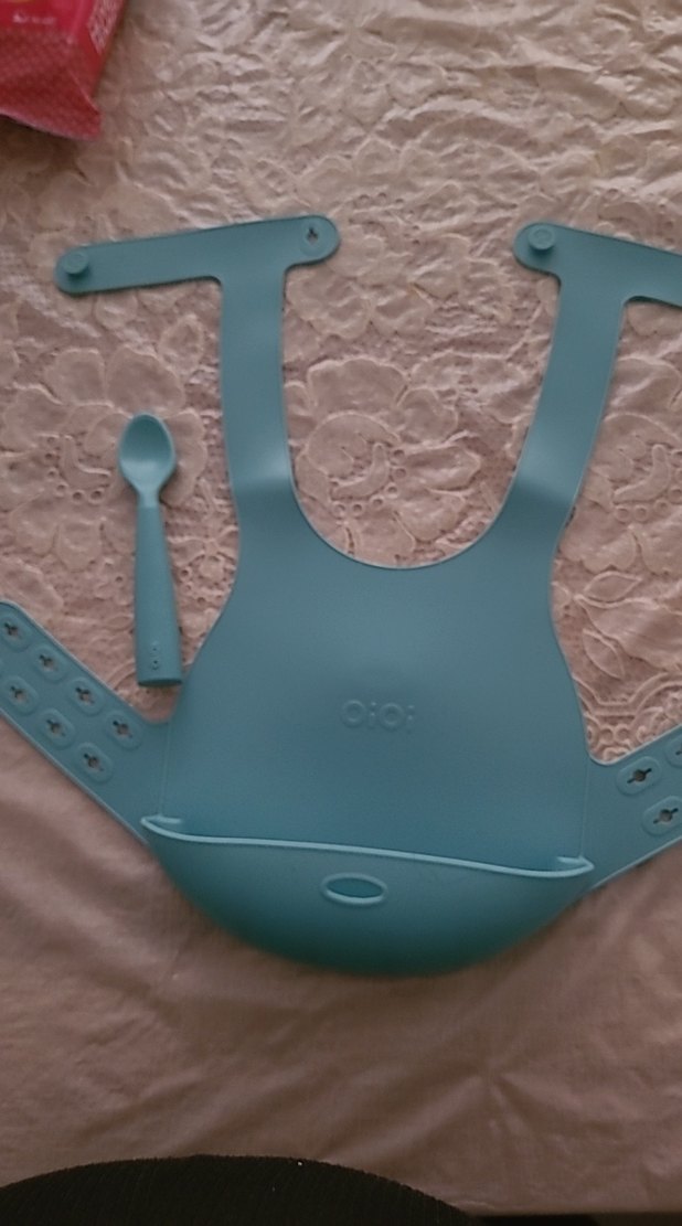 Mavi Bebek Mama Önlüğü ve Kaşık Seti - Görsel 5