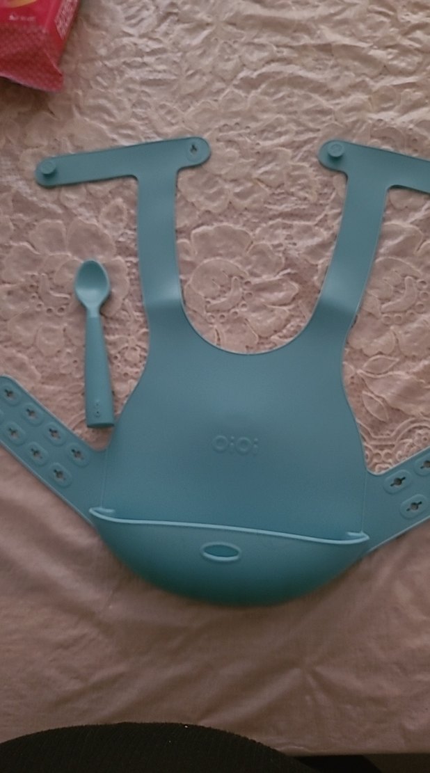 Mavi Bebek Mama Önlüğü ve Kaşık Seti - Görsel 4