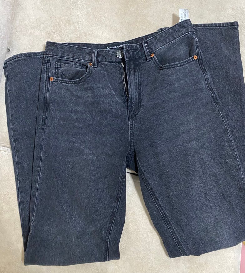 Gri Stradivarius D98 Kadın Jean - Görsel 4