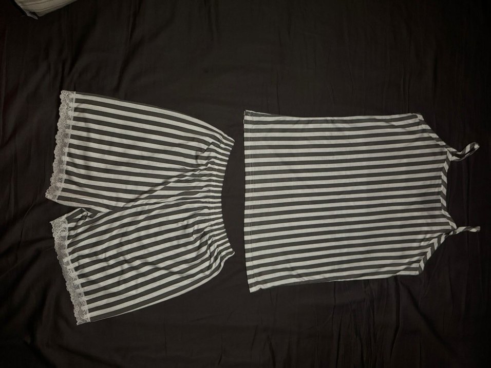 Çizgili Askılı Mini Kadın Pijama Takımı - Görsel 2