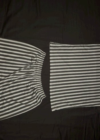 Çizgili İp Askılı Mini Kadın Pijama Takımı - Görsel 2