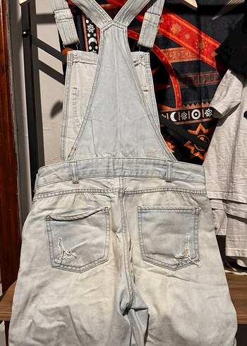 Kadın Denim Şort Tulum - Görsel 2